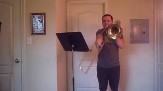 20172018 TMEA AllState Bass Trombone Etude 3 Grigoriev 14 [upl. by Enilasor]