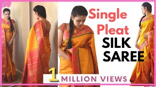 How to drape silk saree with single pleat [upl. by Guglielmo]