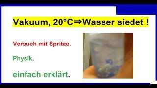 Druck Luftdruck Wasserdruck Vakuum Versuch mit Spritze [upl. by Esoranna]