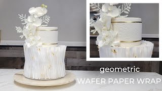 Geometric Angled Wafer Paper Wrap Cake Using Sugar Lace Mats with Fondant Cake Decorating Tutorial [upl. by Alaaj]