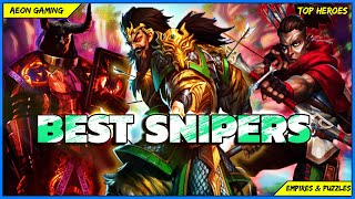 Top 15 Snipers in Empires amp Puzzles Top Heroes [upl. by Schear]