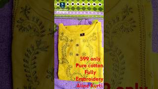 Comment if u r interested ytshorts cottonkurti embroidery alinedress [upl. by Hartzel]