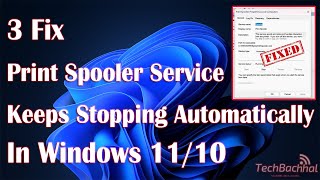 How to Fix Print Spooler Service Keeps Stopping Automatically in Windows 1110 [upl. by Mettah]