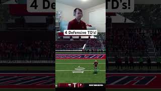 4 Defensive Touchdowns in ONE GAME collegefootball25 [upl. by Oeht]