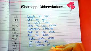 Short text abbreviations  Whatsapp chatting words  short forms  acronyms [upl. by Hakvir647]