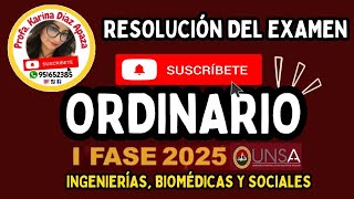 RESOLUCIÓN DEL EXAMEN ORDINARIO I FASE 2025 unsa admision ordinario arequipa viralvideo class [upl. by Darn]