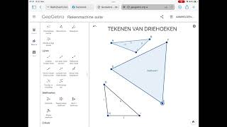 2802 Tekenen van driehoeken met Geogebra [upl. by Ymerej581]