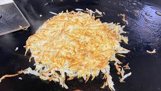 HOW TO MAKE HOMEMADE HASH BROWNS ON THE BLACKSTONE GRIDDLE  BLACKSTONE GRIDDLE RECIPES [upl. by Emyam]