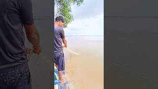 Amazing village fisherman fishing video fishing fish shortvideo villagelife [upl. by Bonina62]