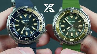 Olive Green amp Deep Blue Seiko Tuna Safari  SRPF83K1 amp SRPF81K1  Handson Review [upl. by Laurette]