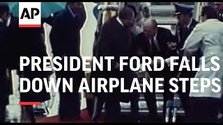 President Ford falls down airplane steps [upl. by Martine490]