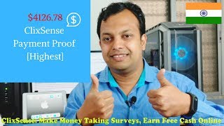 ClixSense Payment Proof of 412678 India Blogger Earning in 2019 [upl. by Erdne359]