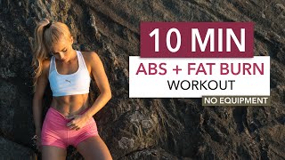 10 MIN ABS  FAT BURN  Floor Edition  burn fat to see the abs you train I Pamela Reif [upl. by Janith]