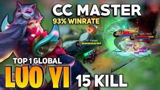 15 KILL  Luo Yi Buffed Gameplay  Top 1 Global Luo Yi  By Ralsei  Mobile Legends [upl. by Madlin]