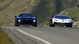 Aston Martin Victor vs Lamborghini Aventador SV at Highlands [upl. by Alpers334]