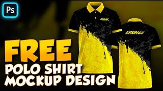 FREE POLO SHIRT MOCKUP DESIGN FREE TSHIRT MOCKUP PSD [upl. by Ecirtap]