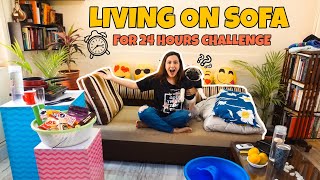 Living On My SOFA For 24 Hours Challenge  QampA  Garimas Good Life English Subtitles [upl. by Manya542]