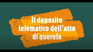 Tutorial Il deposito telematico della querela [upl. by Ingrim]