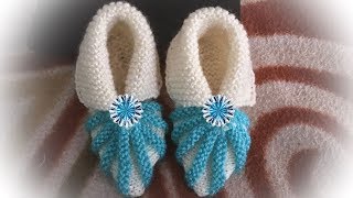 Knitting Shoe 03in Hindi Booties for newborn baby [upl. by Sisenej]