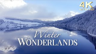 Enchanting Winter Wonderlands ❄️ 4K Snowy Winter Scenery with Beautiful Piano Music [upl. by Edelson]