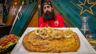 FLETCHERS OLYMPIC CALZONE CHALLENGE  BeardMeatsFood [upl. by Earas]