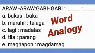 Word Analogy ArawAraw  Gabigabi Biannually  Biennially Herbivores [upl. by Jonell506]