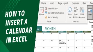 How to InsertDisplay the Calendar in Microsoft Excel I microsoftexcel [upl. by Marozas]