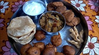 शीतला माता पूजन प्रसाद थाली  बसौड़ा पूजन प्रसाद की थाली  basoda thali recipe [upl. by Joab]