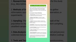 Research Methodology trendingresearch researchmethodology commerce study exam statistics [upl. by Zumstein]