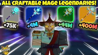 Crafting every Mage Legendary  Insane damage  Dungeon Quest [upl. by Linzy386]