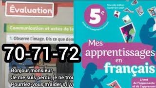 mes apprentissages en français 5 AP page 70 71 72 évaluation [upl. by Albrecht]