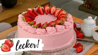 Leckerste Erdbeertorte selber backen  Rezept und Anleitung  Strawberry Cake [upl. by Ecile19]