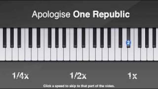 How to play Apologize by One Republic on piano [upl. by Esinereb]