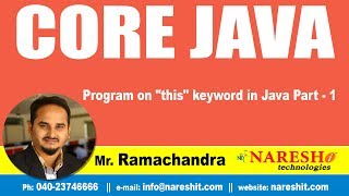 Core Java Tutorials  Program on quotthisquot keyword in Java Part 1  MrRamachandra [upl. by Polish]