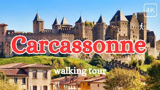 Carcassonne France 🇫🇷 4K Walking Tour  April 2024 [upl. by Etteniotnna]