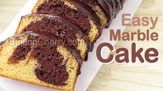 VANILLA amp CHOCOLATE MARBLE CAKE Recipe  Soft and fluffy cake with Ganache Frosting  Baking Cherry [upl. by Ide]