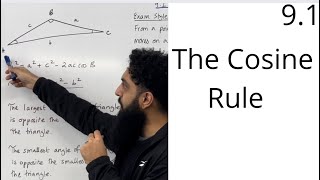 Edexcel AS Level Maths 91 The Cosine Rule [upl. by Lehcor]