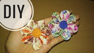 DIY  Cara membuat bros bunga dari kain perca katun  batik 2  Easy Tutorial Fabric Flower [upl. by Mureil]