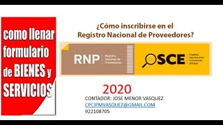 COMO INSCRIBIRSE EN EL RNP PERSONA NATURAL OSCE 25 11 2020 [upl. by Halilahk]