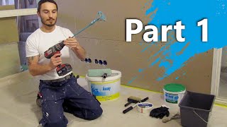 Howto een wand stucen  muur stucen  Part 1  Primeren [upl. by Legyn]