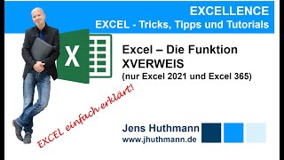 EXCEL  Funktion XVERWEIS [upl. by Ahsitil514]