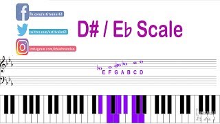 How to play Dsharp D or Eflat E♭ Scale on Keyboard  Lesson  4 [upl. by Madra567]