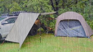 Best Car Tent Ever Camping In Heavy Rain [upl. by Arnaldo263]