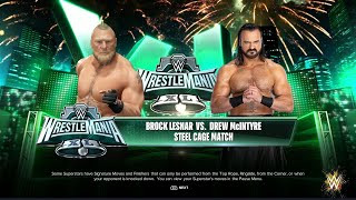 BROCK LESNAR VS DREW McINTYRE STEEL CAGE MATCH wwe2k24 smackdown raw [upl. by Julide]