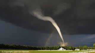 Mulvane  A once in a lifetime Photogenic Tornado with Rainbow June 12 2004 [upl. by Yedorb]