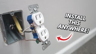 How To Add An Electrical Outlet Anywhere 2021 Complete Wiring  DIY Tutorial For Beginners [upl. by Sherwynd106]