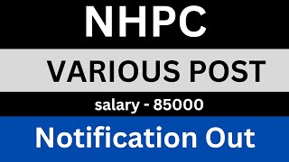 nhpc recruitment 2024  latest recruitment 2024  jobs in 2024 [upl. by Ahsiekyt362]