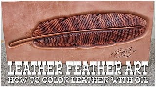 Leather Craft  LEATHER FEATHER ART  Leather Working [upl. by Annoyt353]