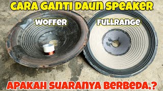 TUTORIAL mengganti daun speaker plus pasang spul speaker 12 inch [upl. by Ellasal]