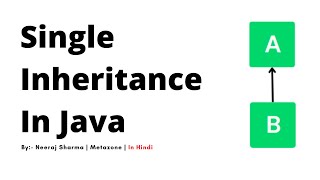 Single inheritance in java  What is Single Inheritance in java In Hindi [upl. by Vinn115]